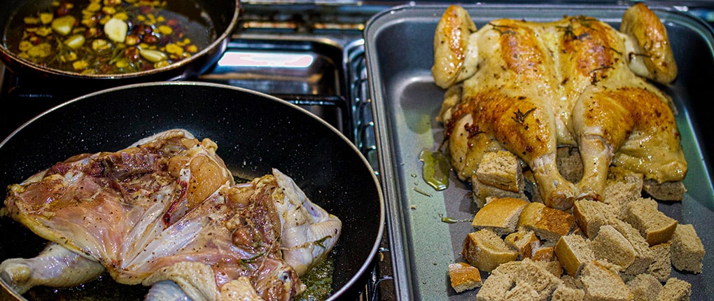 Searing & Roasting the Chicken